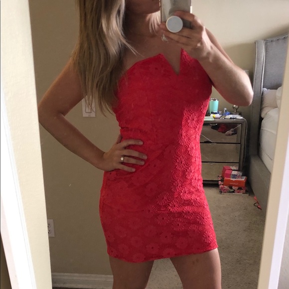 Charlotte Russe Dresses & Skirts - Bright pink strapless dress